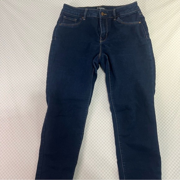 d. jeans Denim - D.Jeans Jeans Womens 6 Blue Denim Cotton Stretch Mid Rise Skinny Leg Zip Fly